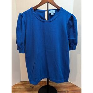 CeCe Blue Short Sleeve Sweater